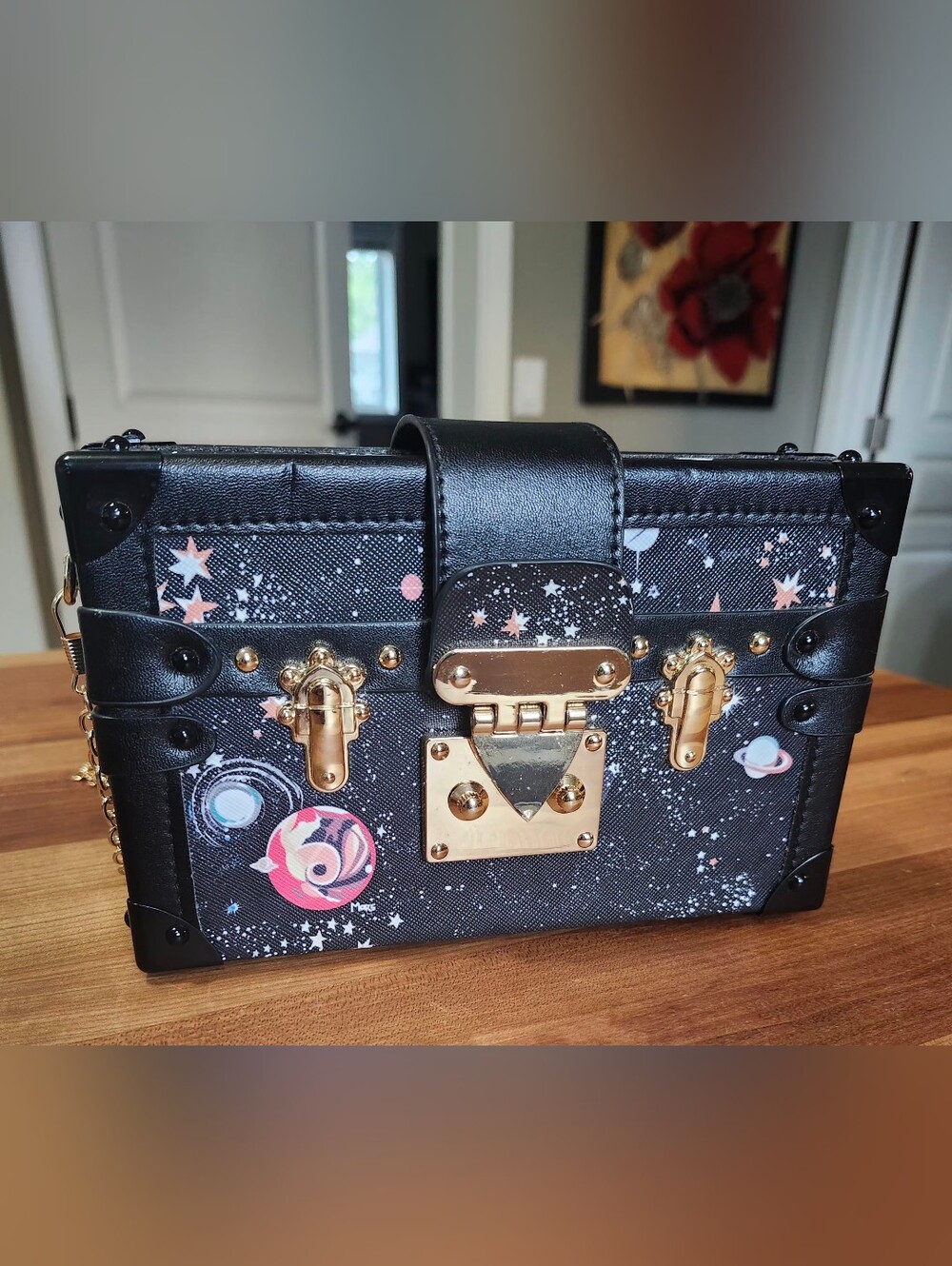 Like New "Invioable Custom" Mini Trunk Bag With A Chain Strap.